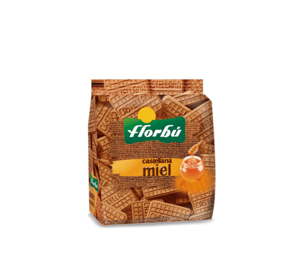 castellana de miel con azucar en bolsa
