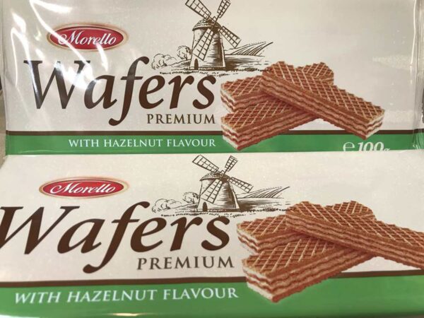 Wafer de avellana 100 gramos.