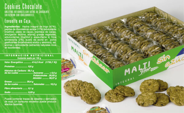 Cookie de chocolate sin azucar envuelto