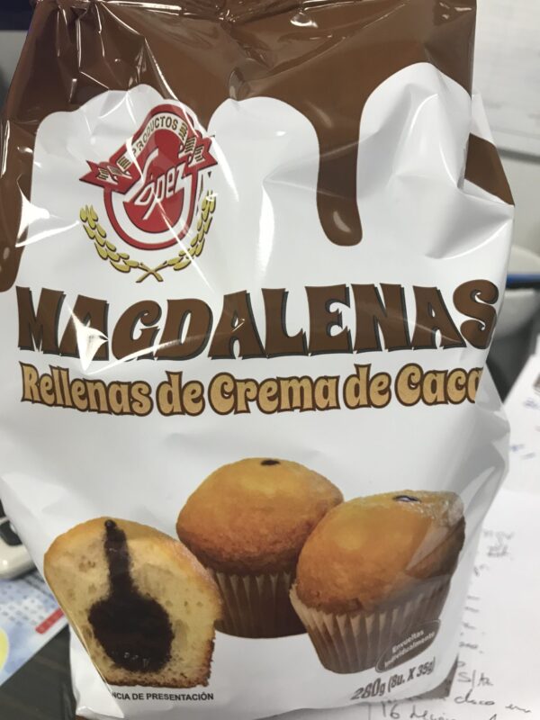 Magdalenas rellenas de chocolate