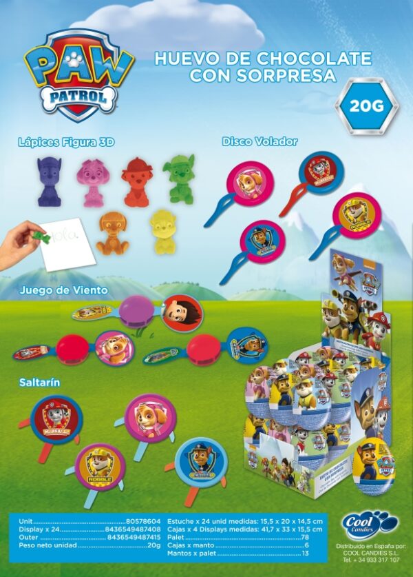 Huevos de Chocolate Paw Patrol