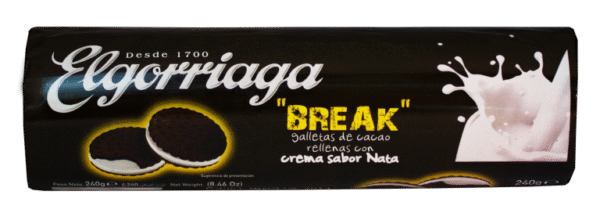 Galletas Elgorriaga "Break" de Chocolate Rellenas de Nata