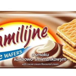 Barquillo sabor a chocolate y nata