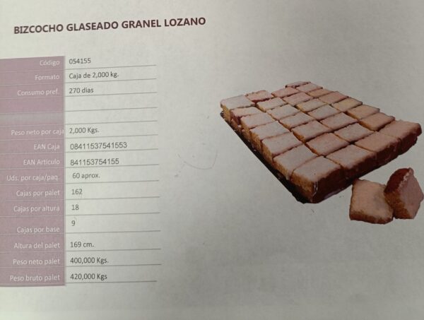 LOZANO BIZCOCHO GLASEADO GRANEL 2.3 KGR.