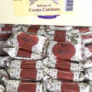 Hojitas rellenas de crema catalana