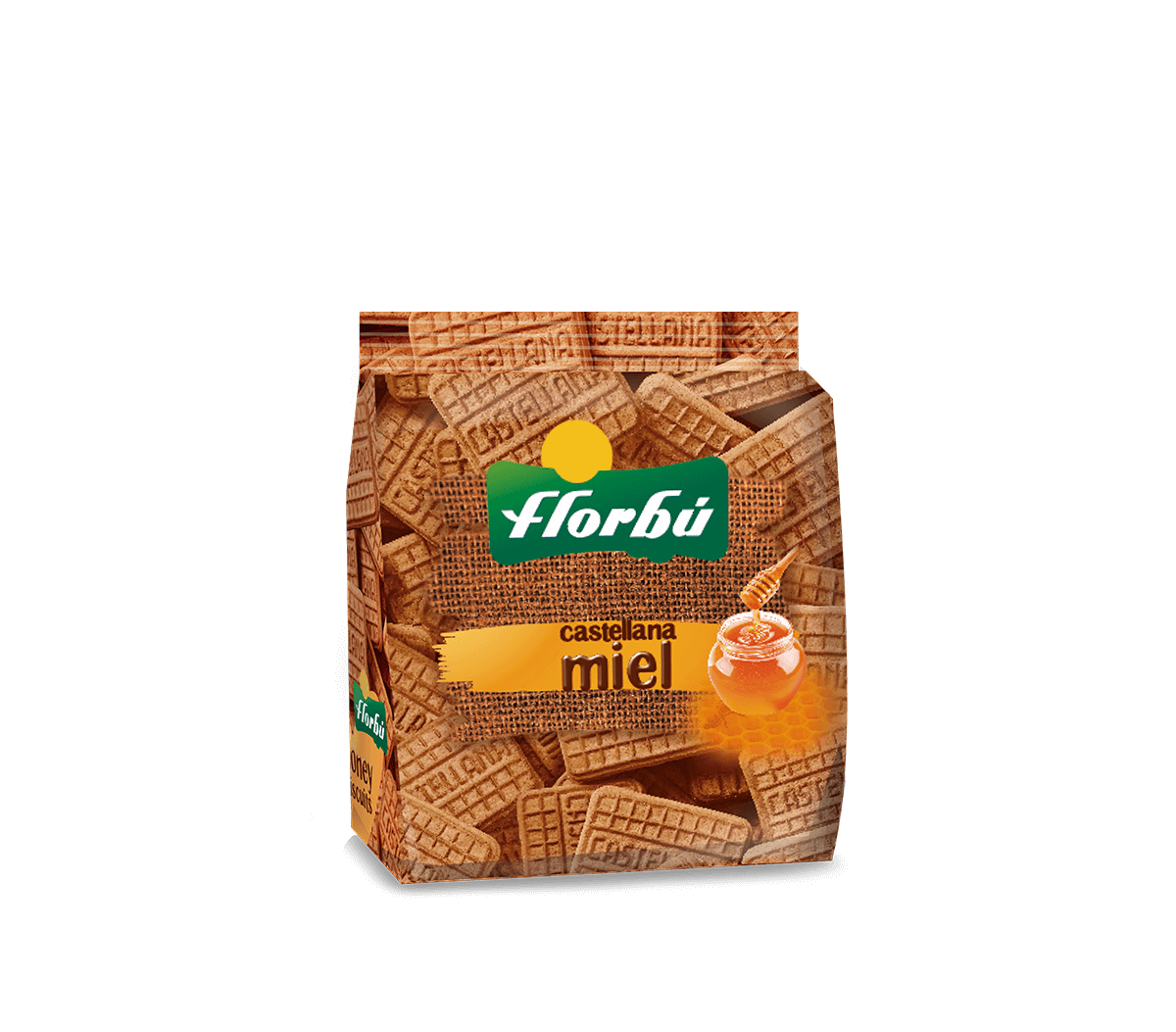 castellana de miel con azucar en bolsa