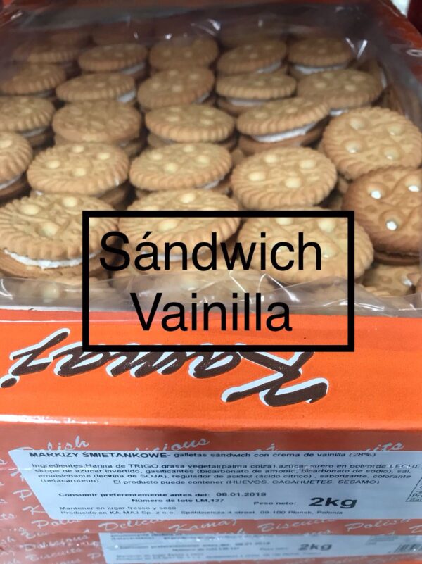 Galleta rellena de crema de vainilla