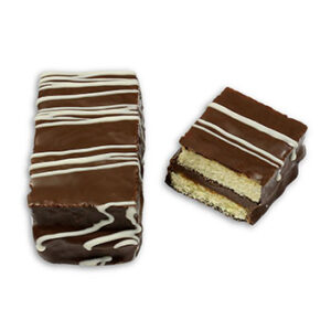 Bizcocho relleno y bañado de cacao